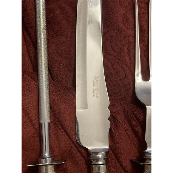 Vintage Bakelite‎ Englishtown Cutlery Carving Set Stag Handle Sheffield England